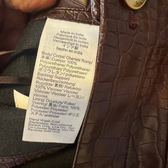 J. Crew Croc-Embellished Faux Leather Mini Skirt Midnight Brown Size 4 NWT - Picture 9 of 12